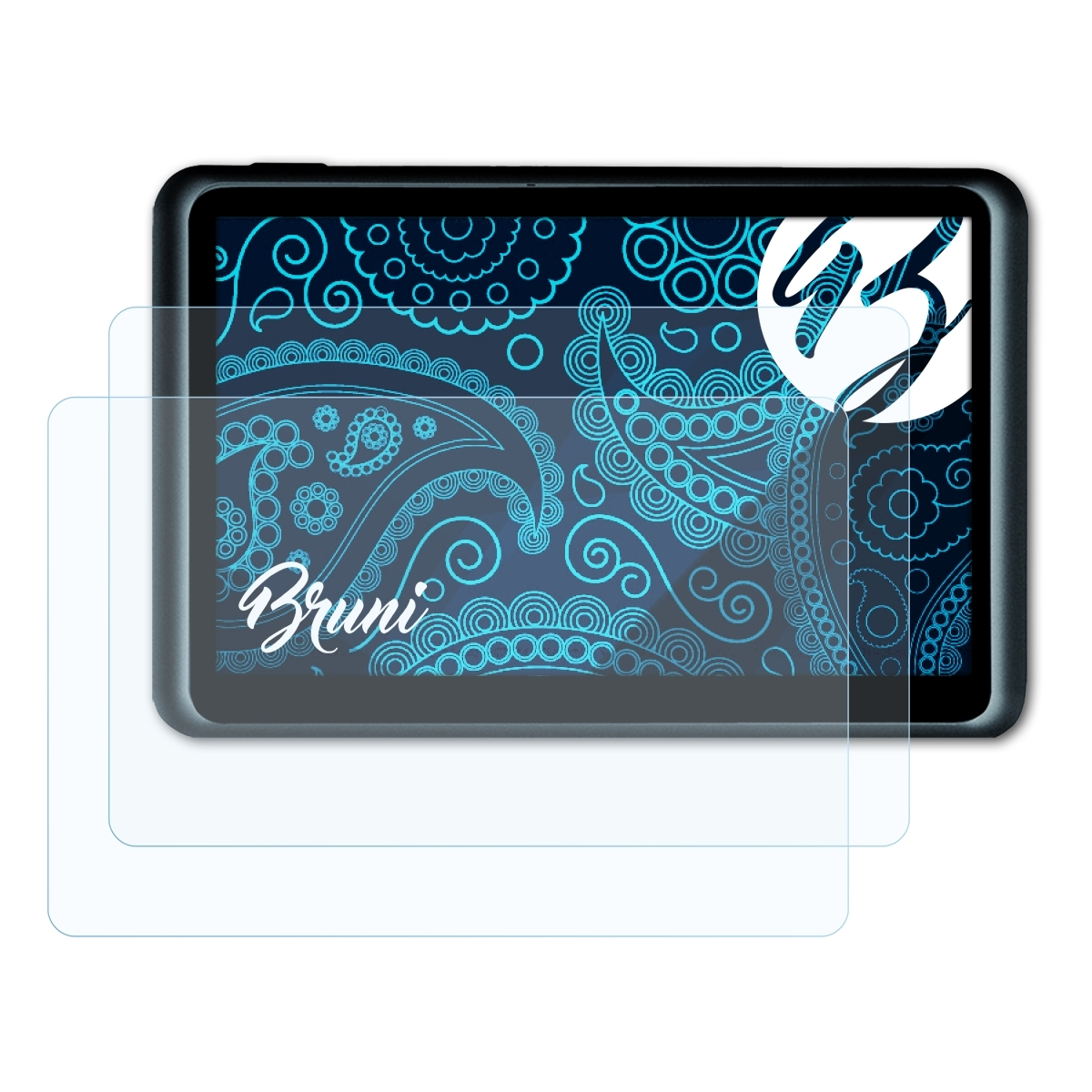 BRUNI 2x Basics-Clear TravelPilot Schutzfolie(für Blaupunkt 65 Active)