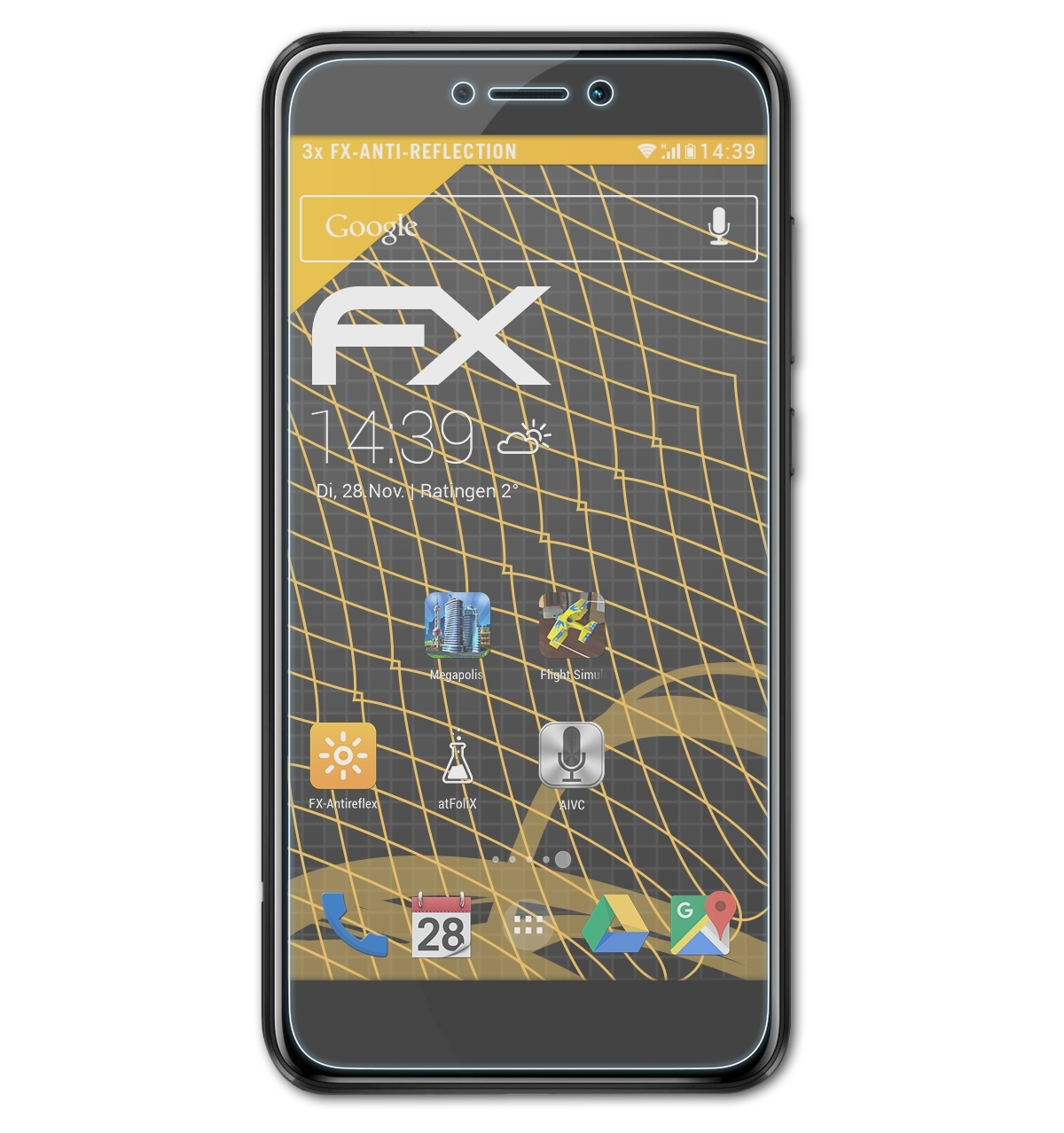 8 Lite) ATFOLIX FX-Antireflex Huawei Displayschutz(für 3x Honor