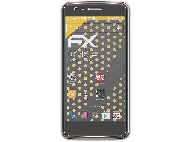 ATFOLIX 3x FX-Antireflex Displayschutz(für LG K8 (LGX240))