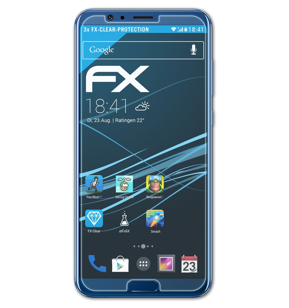 ATFOLIX 3x FX-Clear Displayschutz(für Huawei Honor V10)