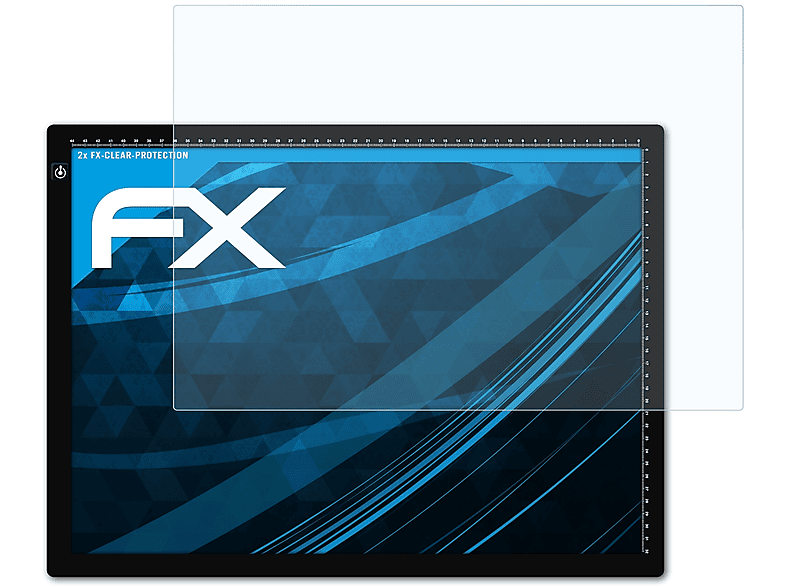 ATFOLIX 2x FX-Clear Displayschutz(für Pad) LED Light A3 Huion