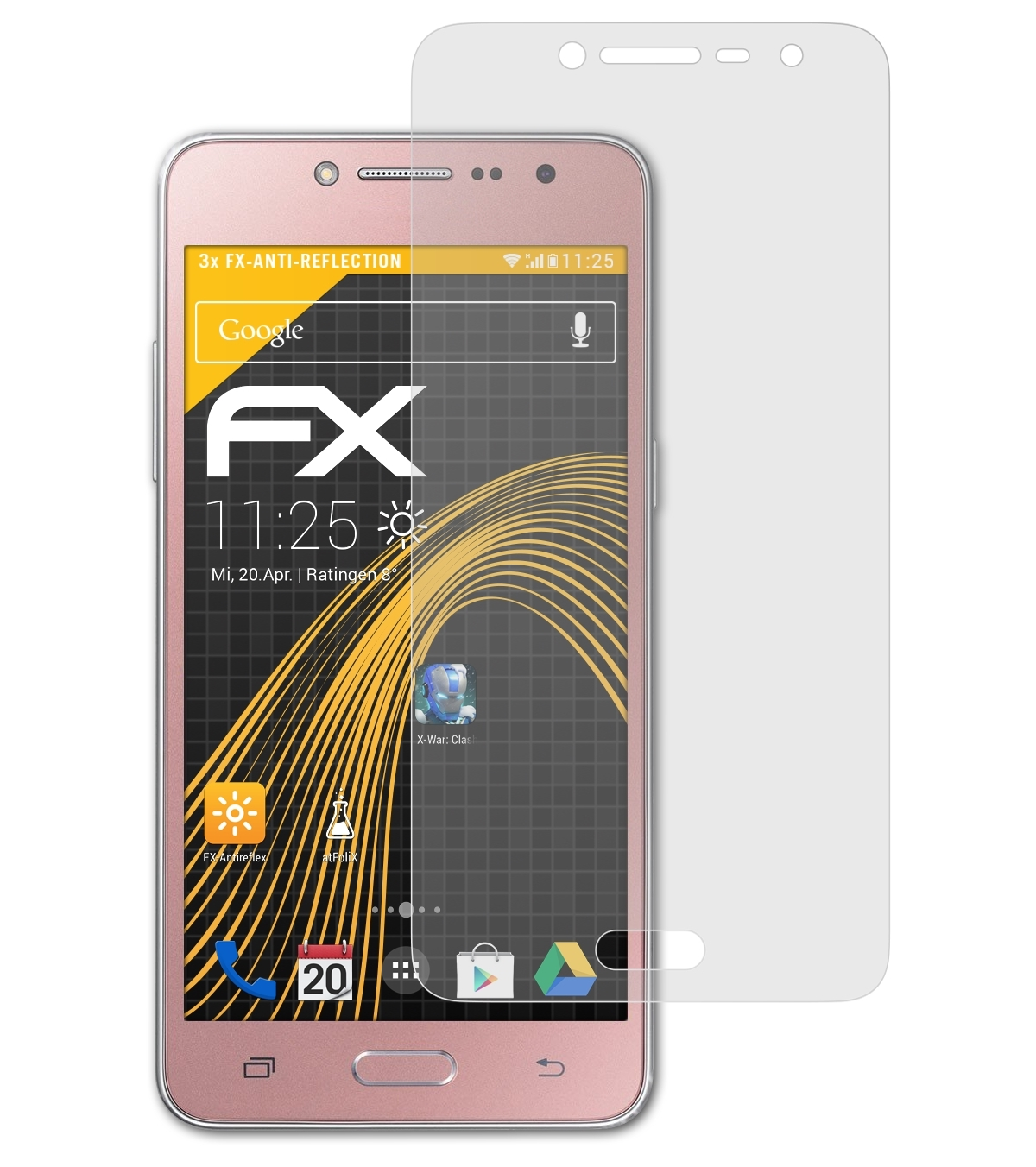 Plus) Grand ATFOLIX Samsung Prime Displayschutz(für Galaxy FX-Antireflex 3x