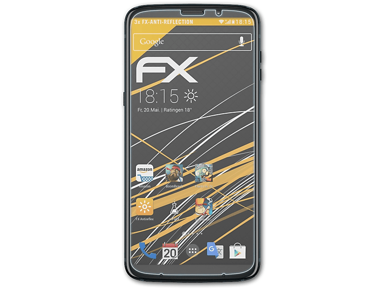 ATFOLIX 3x FX-Antireflex Displayschutz(für Lenovo Play) Moto Z3 Motorola