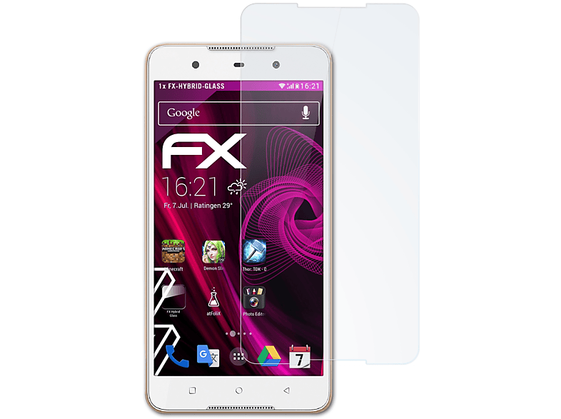 ATFOLIX Schutzglas(für 2) FX-Hybrid-Glass Wiko Robby