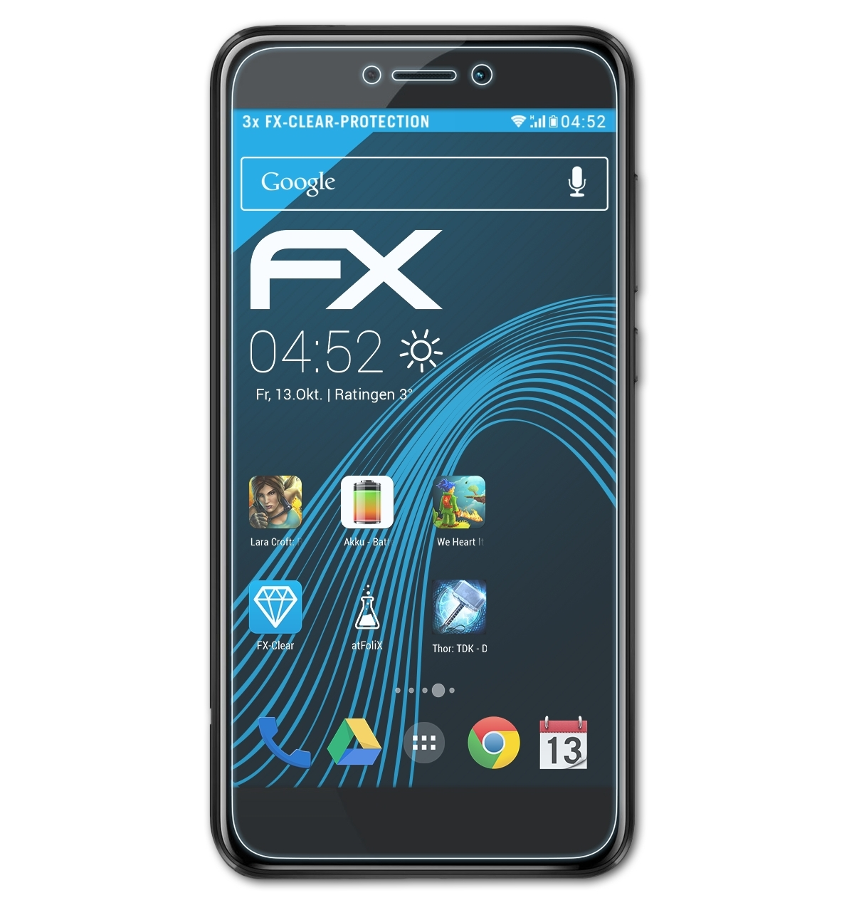 ATFOLIX 3x FX-Clear Huawei Displayschutz(für Honor 8 Lite)