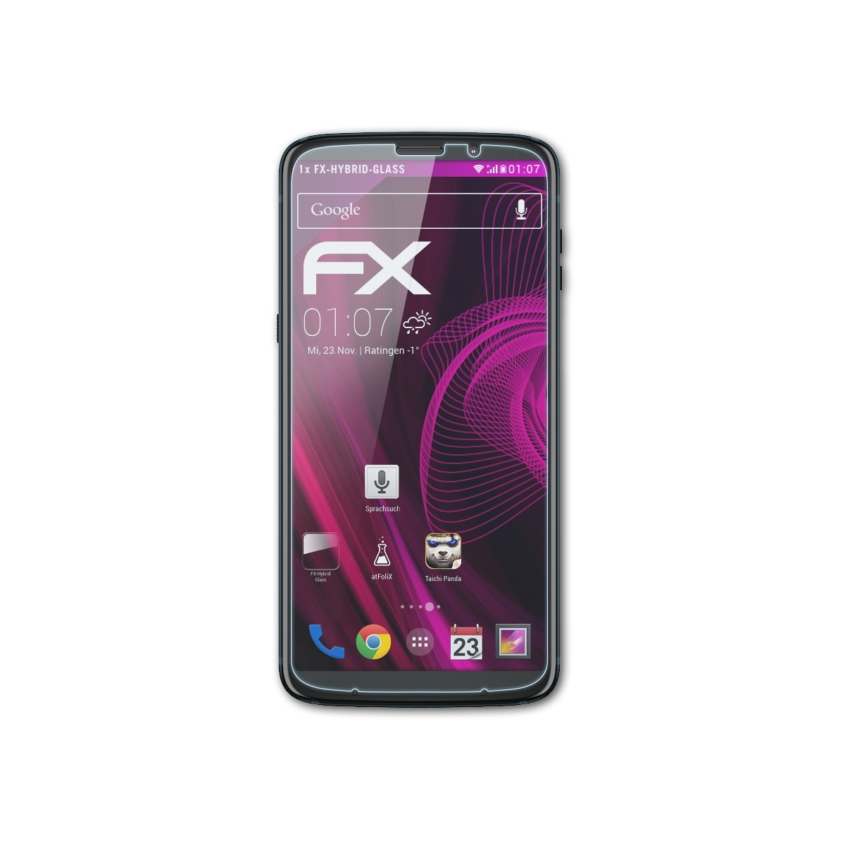 ATFOLIX FX-Hybrid-Glass Moto Schutzglas(für Lenovo Motorola Play) Z3