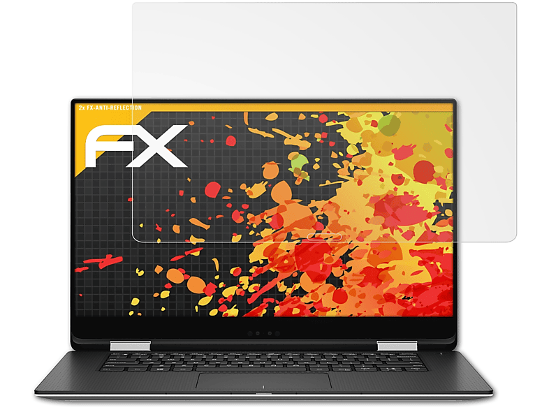 ATFOLIX 2x FX-Antireflex Displayschutz(für Dell 15 2018 (9575)) XPS