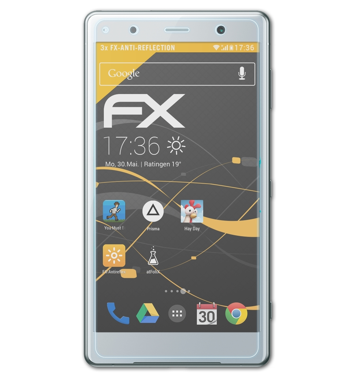 ATFOLIX 3x FX-Antireflex XZ2 Xperia Premium) Displayschutz(für Sony