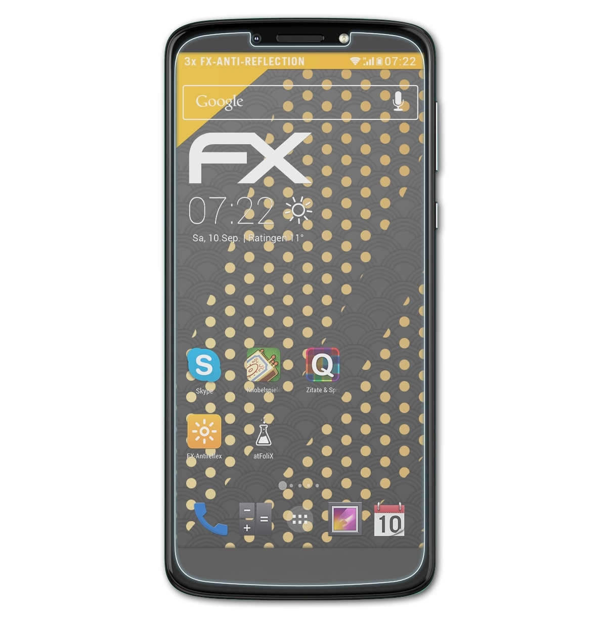 3x FX-Antireflex Lenovo Moto Displayschutz(für Plus) E5 Motorola ATFOLIX