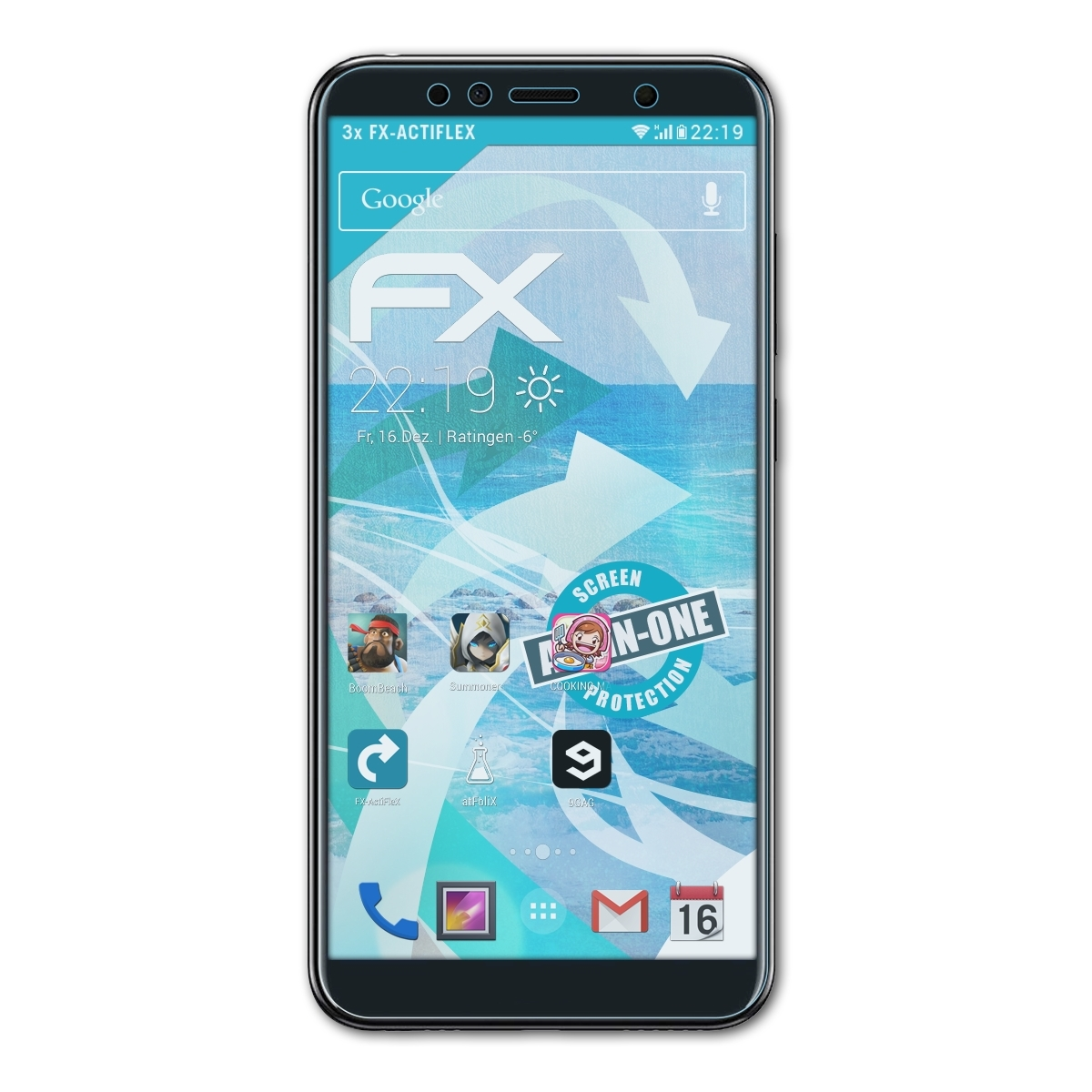 3x Huawei Honor FX-ActiFleX 7A) ATFOLIX Displayschutz(für