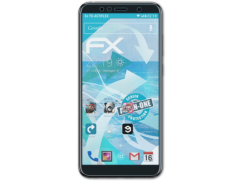 3x Huawei Honor FX-ActiFleX 7A) ATFOLIX Displayschutz(für
