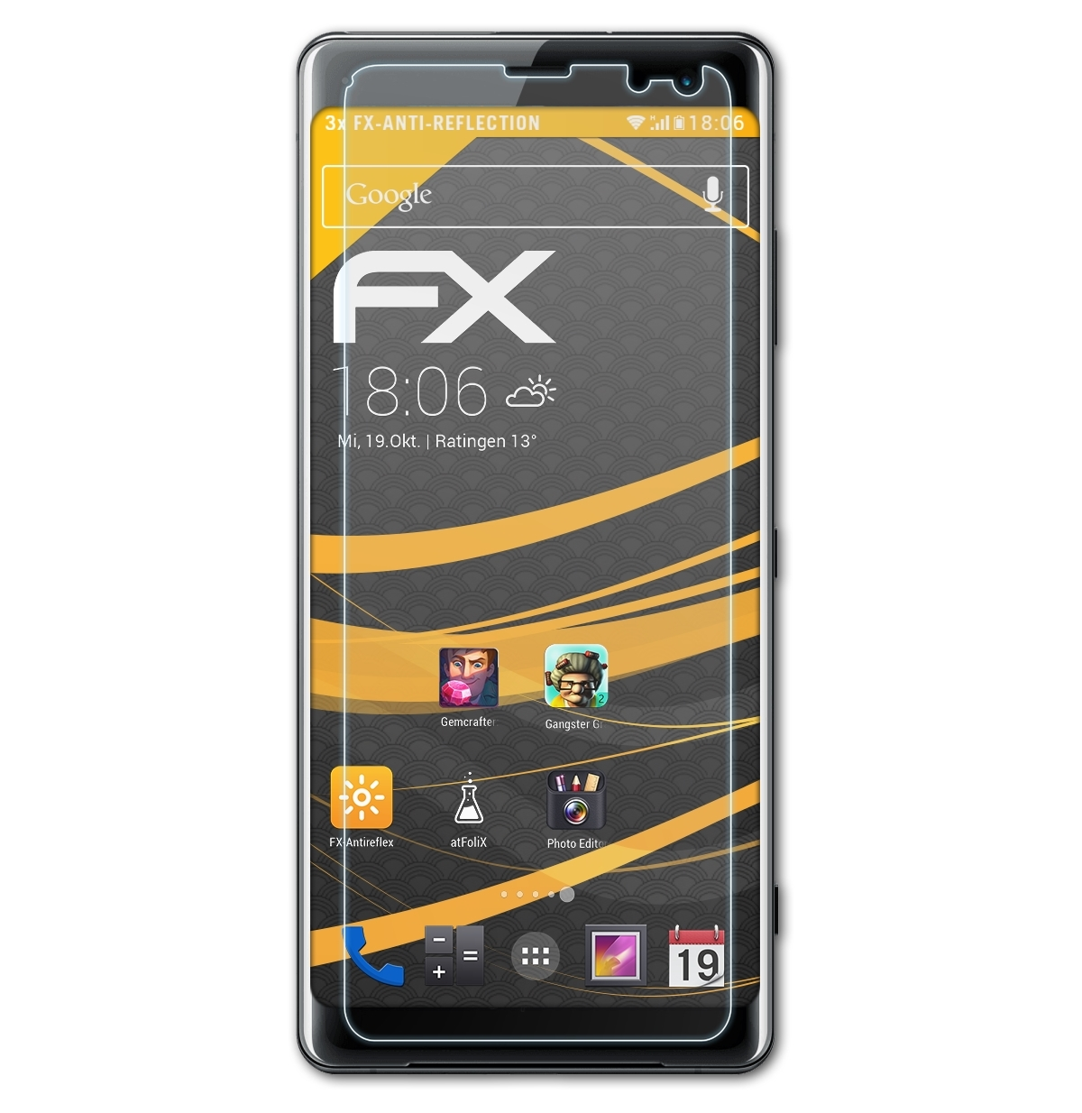 ATFOLIX FX-Antireflex Xperia Sony Displayschutz(für 3x XZ3)