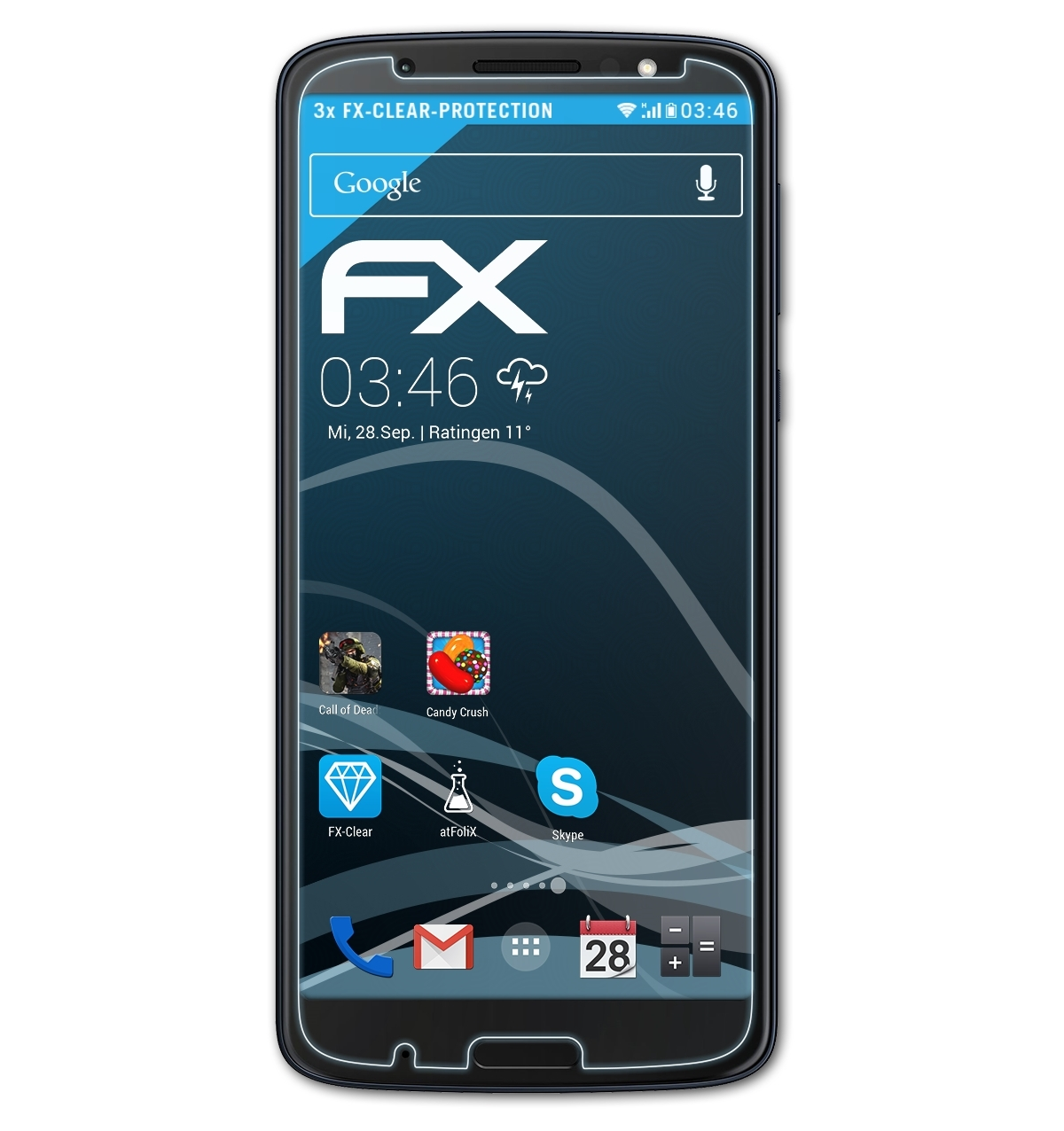 G6 Moto Plus) FX-Clear Motorola Lenovo ATFOLIX 3x Displayschutz(für