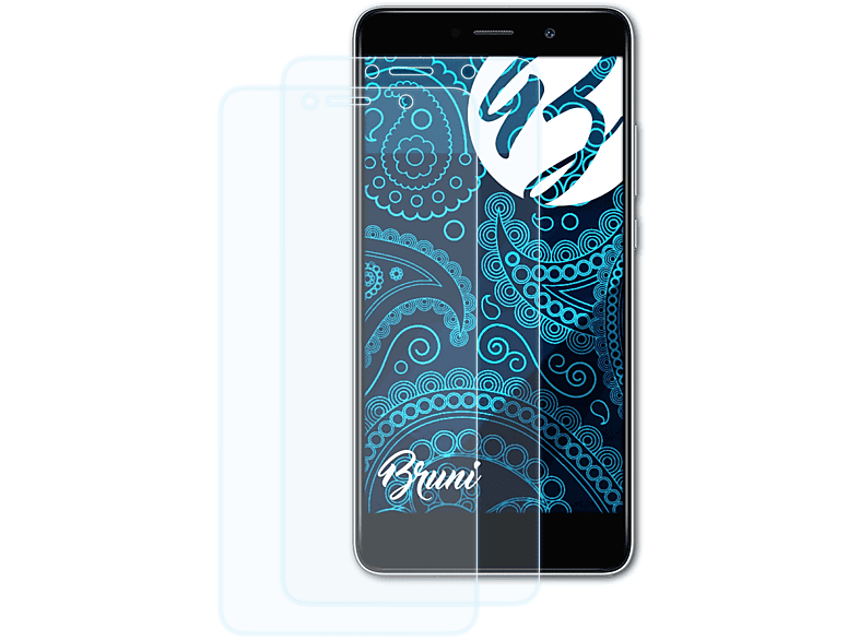 BRUNI 2x Basics-Clear Schutzfolie(für Huawei XT2) Ascend