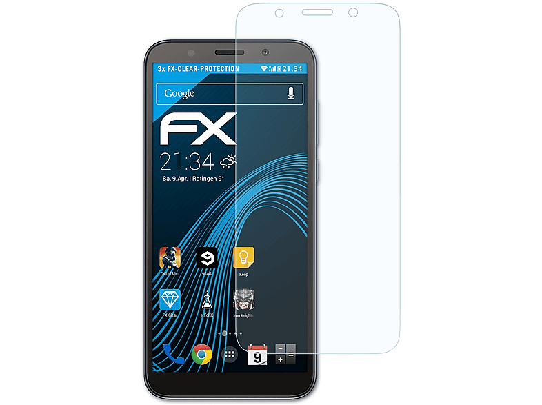 ATFOLIX 3x FX-Clear Displayschutz(für Huawei Prime Y5 2018)