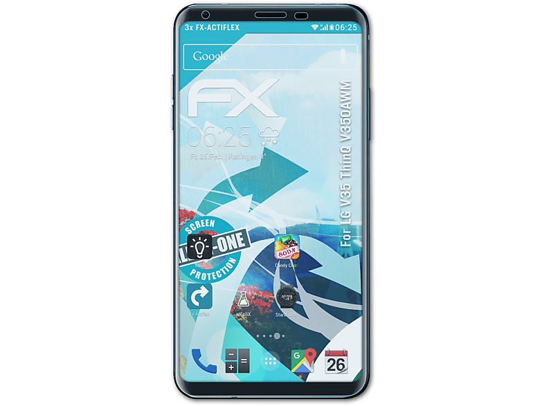 ATFOLIX 3x FX-ActiFleX Displayschutz(für LG V35 ThinQ (V350AWM))