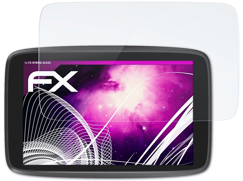 FX-Hybrid-Glass ATFOLIX Schutzglas(für TomTom Camper) GO