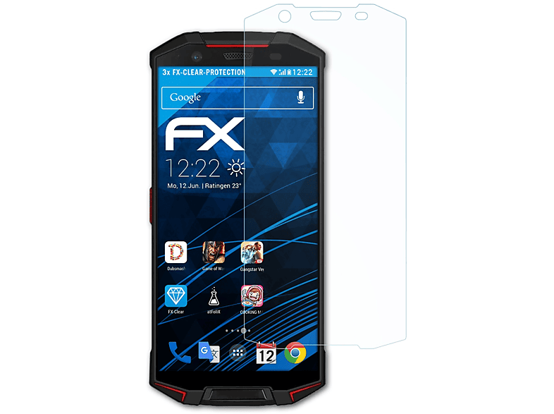 ATFOLIX Displayschutz(für FX-Clear Doogee S70) 3x