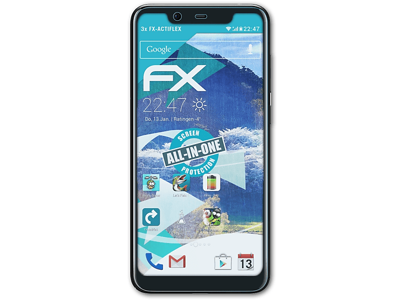 ATFOLIX 3x FX-ActiFleX Displayschutz(für Nokia 5.1 Plus)