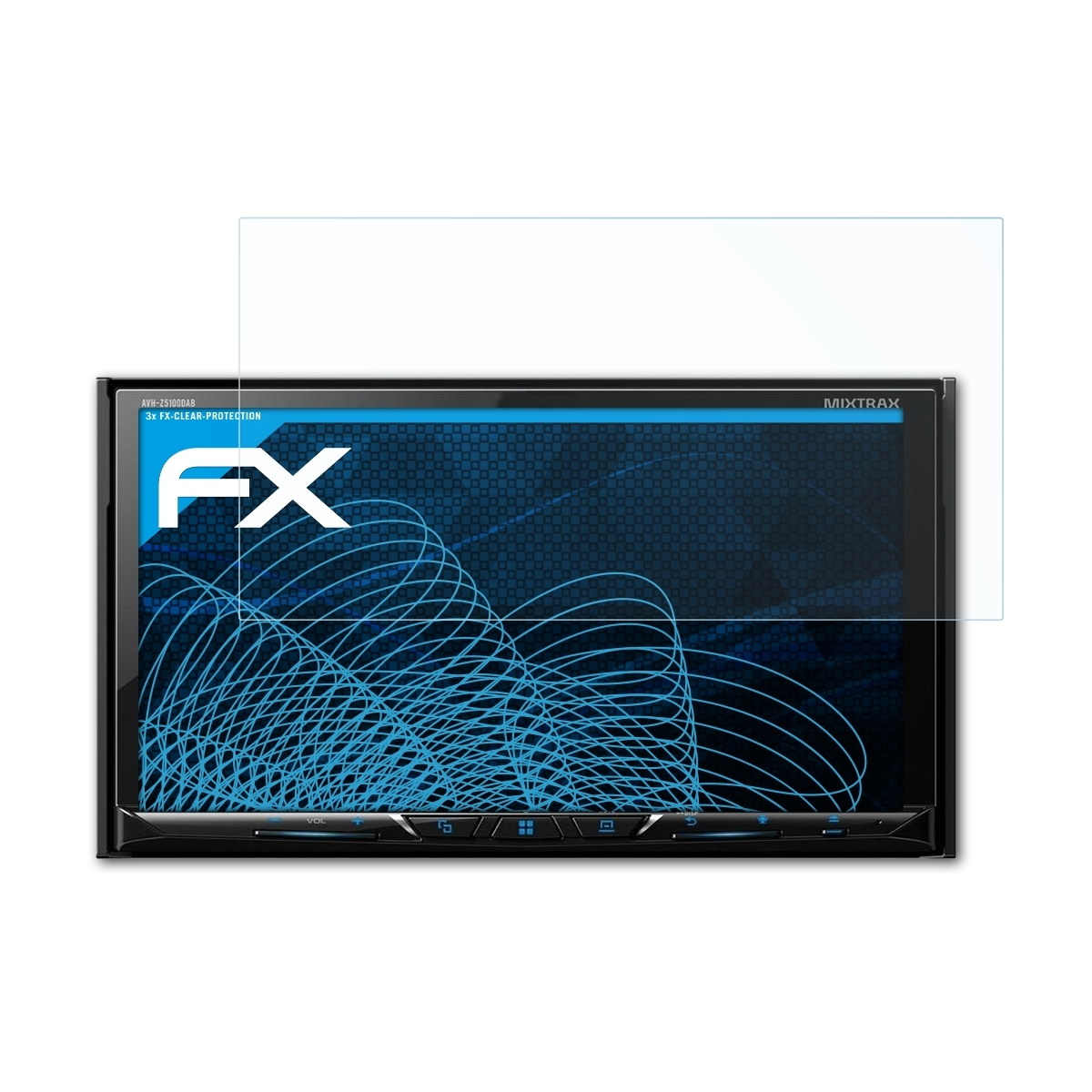 ATFOLIX 3x FX-Clear Displayschutz(für Pioneer AVH-Z5100DAB)