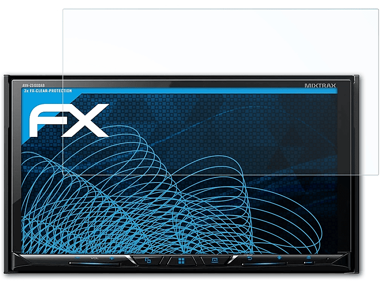 ATFOLIX AVH-Z5100DAB) 3x Displayschutz(für Pioneer FX-Clear