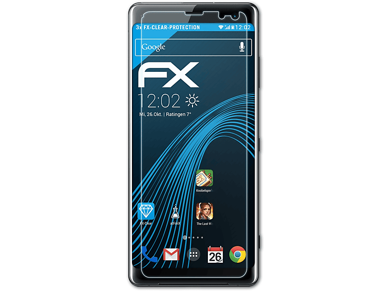 ATFOLIX 3x FX-Clear Displayschutz(für Sony Xperia XZ3)
