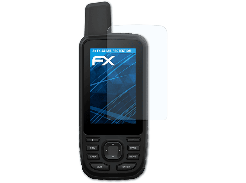 FX-Clear Garmin ATFOLIX GPSMap Displayschutz(für 66s) 3x