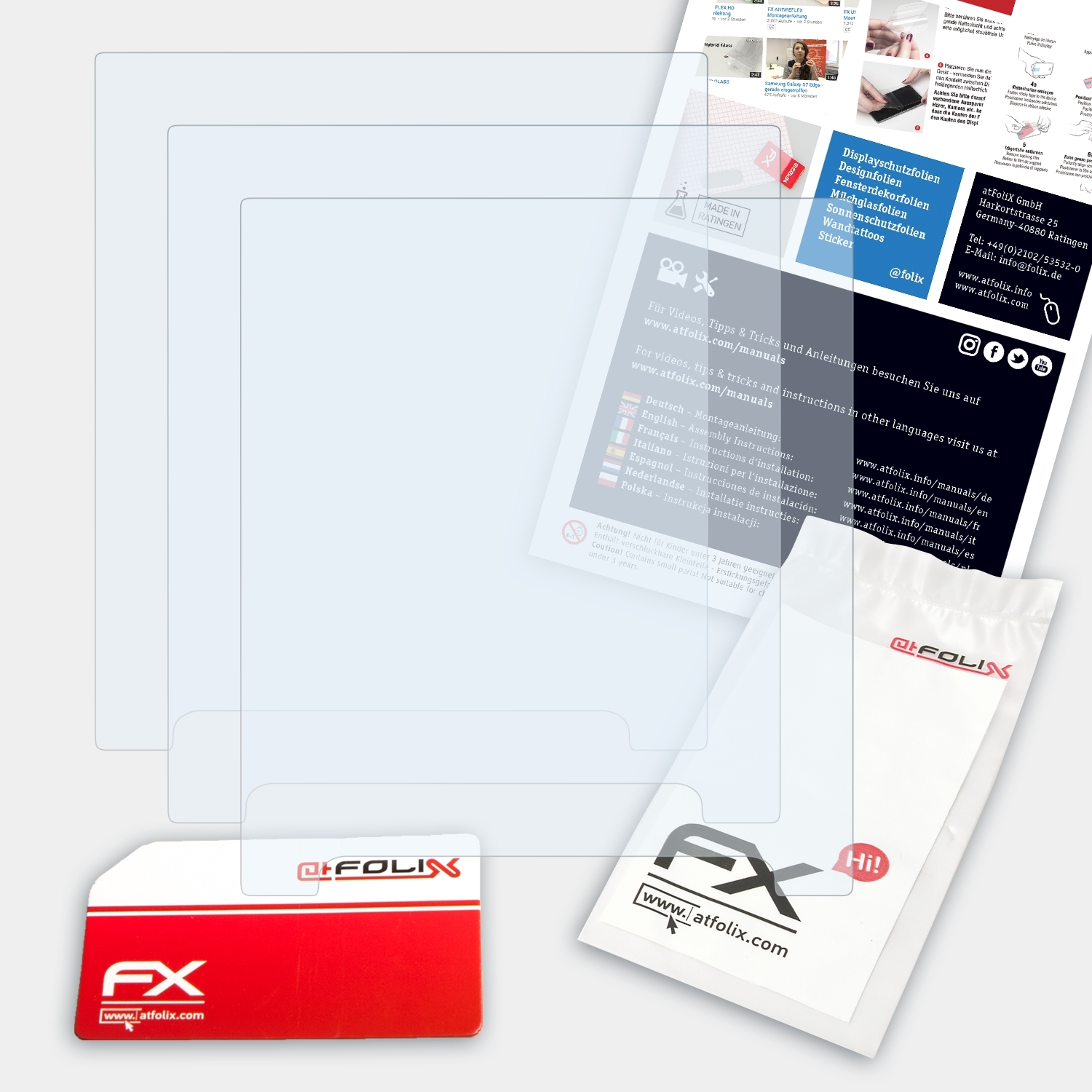 FX-Clear 3x Tascam Displayschutz(für ATFOLIX DR-44WL)