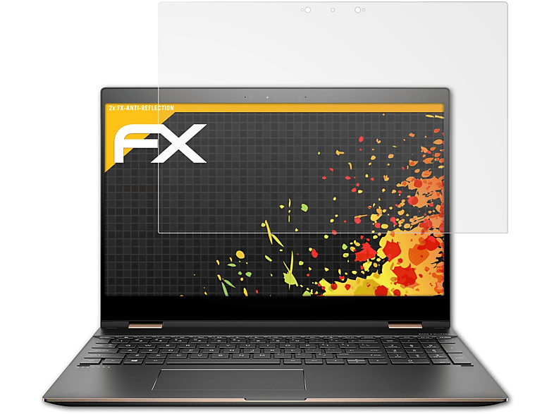 ATFOLIX 2x FX-Antireflex Displayschutz(für HP Spectre x360 15-ch005ng)