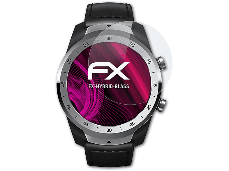 ATFOLIX FX-Hybrid-Glass Schutzglas(für Mobvoi Ticwatch Pro)