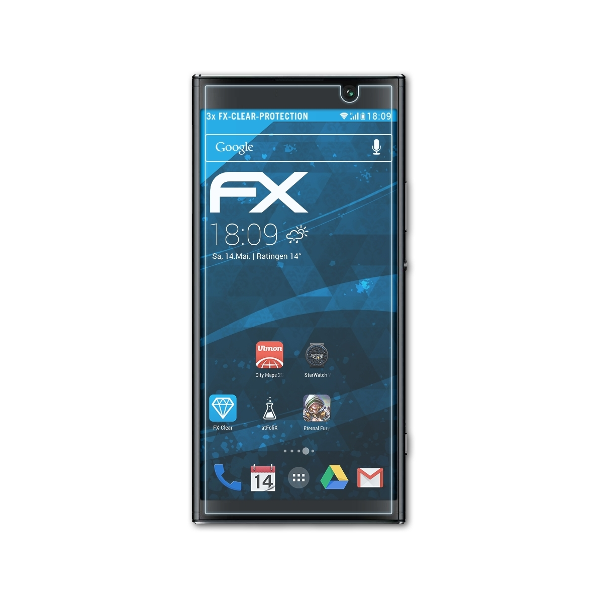 ATFOLIX 3x FX-Clear Displayschutz(für Sony XA2 Xperia Plus)