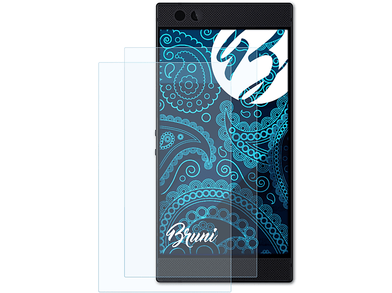 BRUNI 2x Basics-Clear Schutzfolie(für Razer Phone 2)