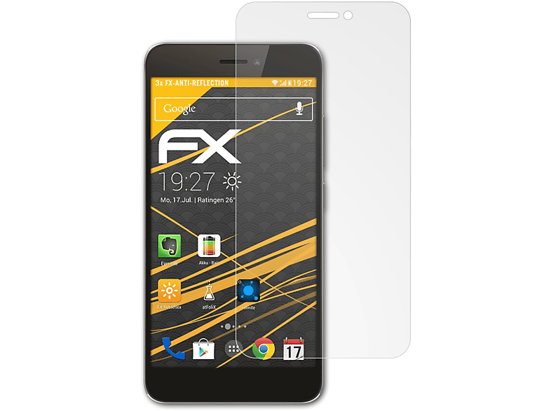 ATFOLIX 3x FX-Antireflex Displayschutz(für TP-Link Neffos C7A)