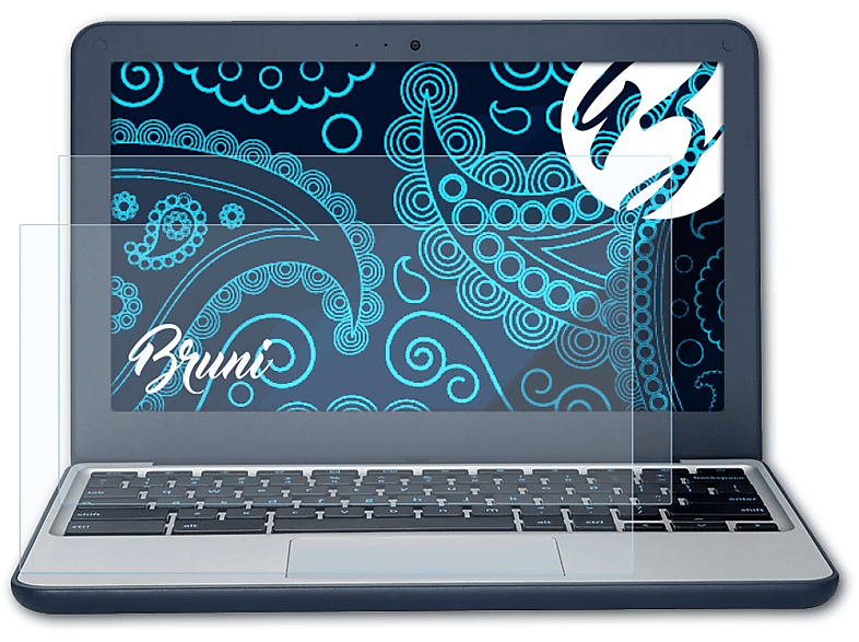 BRUNI 2x Basics-Clear Schutzfolie(für Asus C202SA) Chromebook