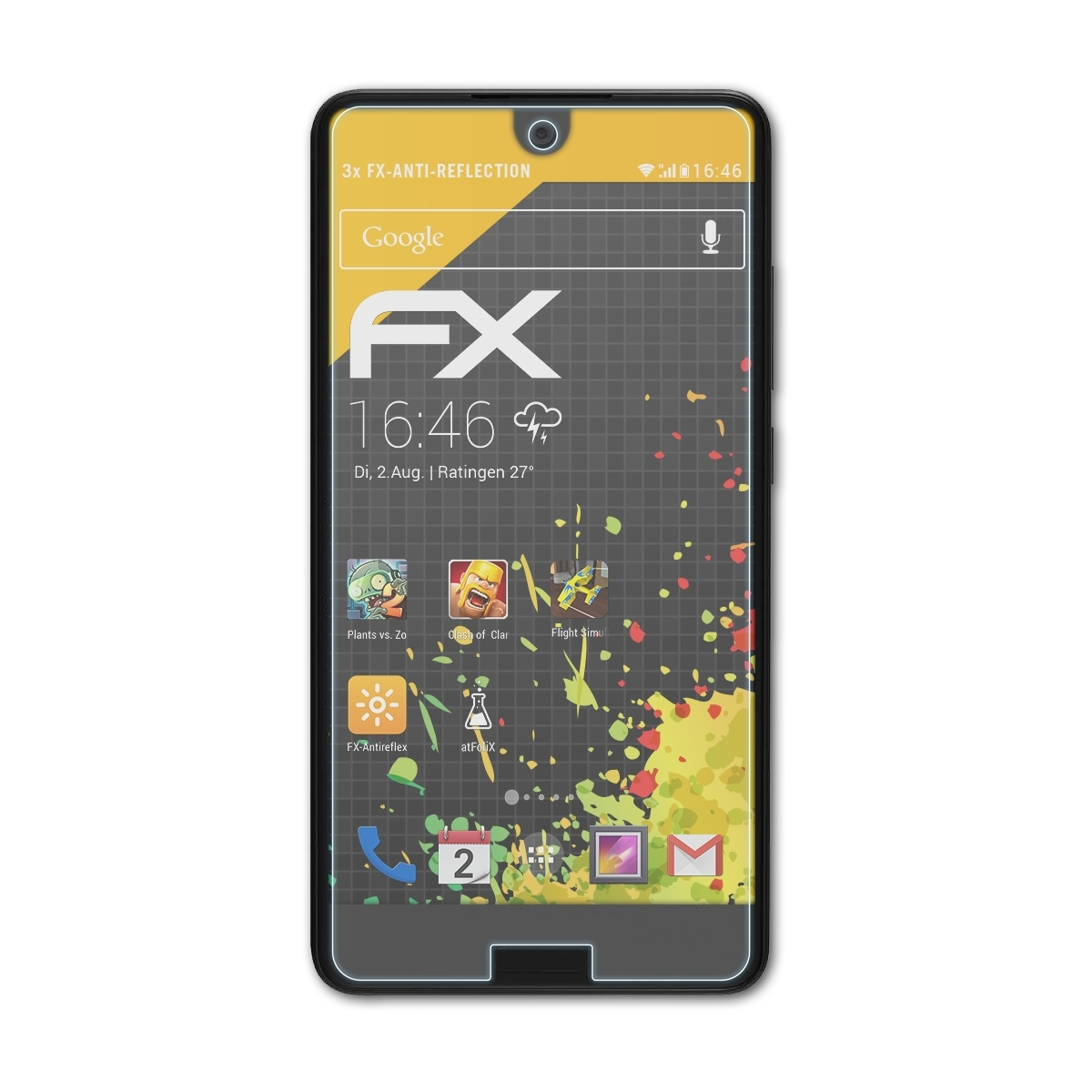 ATFOLIX 3x C10) Sharp Aquos FX-Antireflex Displayschutz(für