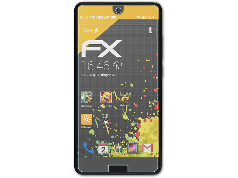 ATFOLIX 3x FX-Antireflex C10) Aquos Sharp Displayschutz(für
