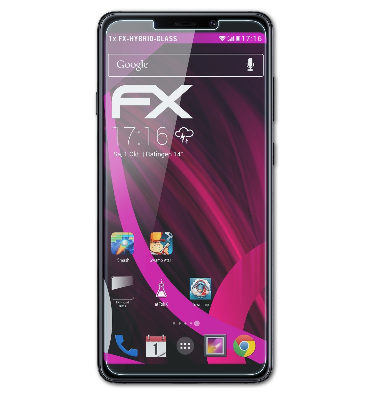 Samsung (2018)) FX-Hybrid-Glass A9 Galaxy ATFOLIX Schutzglas(für