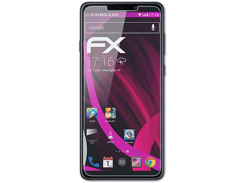 ATFOLIX FX-Hybrid-Glass Schutzglas(für Samsung Galaxy (2018)) A9