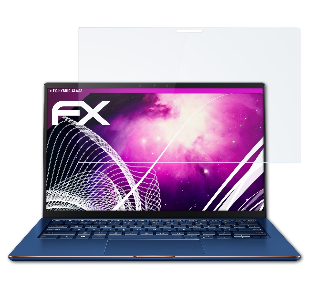 ATFOLIX FX-Hybrid-Glass Schutzglas(für Asus ZenBook 13 Flip (UX362FA))