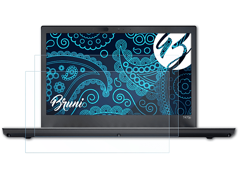 BRUNI 2x Basics-Clear Schutzfolie(für Lenovo ThinkPad T470P)