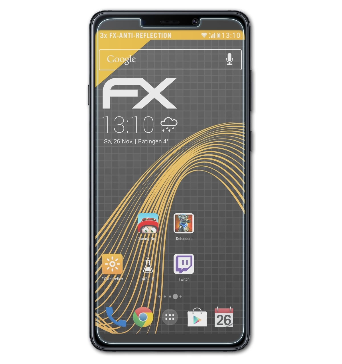 3x A9 Samsung ATFOLIX (2018)) Displayschutz(für FX-Antireflex Galaxy