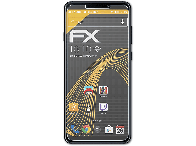 A9 3x Samsung ATFOLIX Galaxy Displayschutz(für (2018)) FX-Antireflex