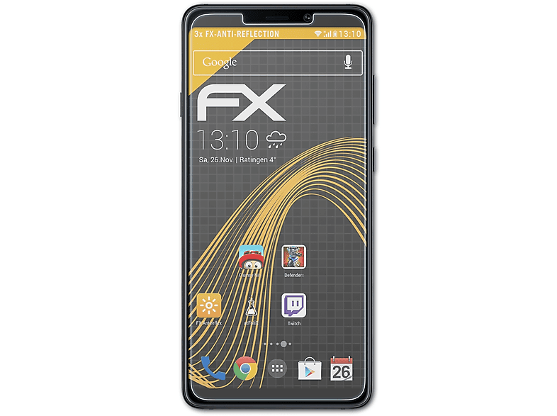 FX-Antireflex A9 ATFOLIX Displayschutz(für 3x (2018)) Galaxy Samsung