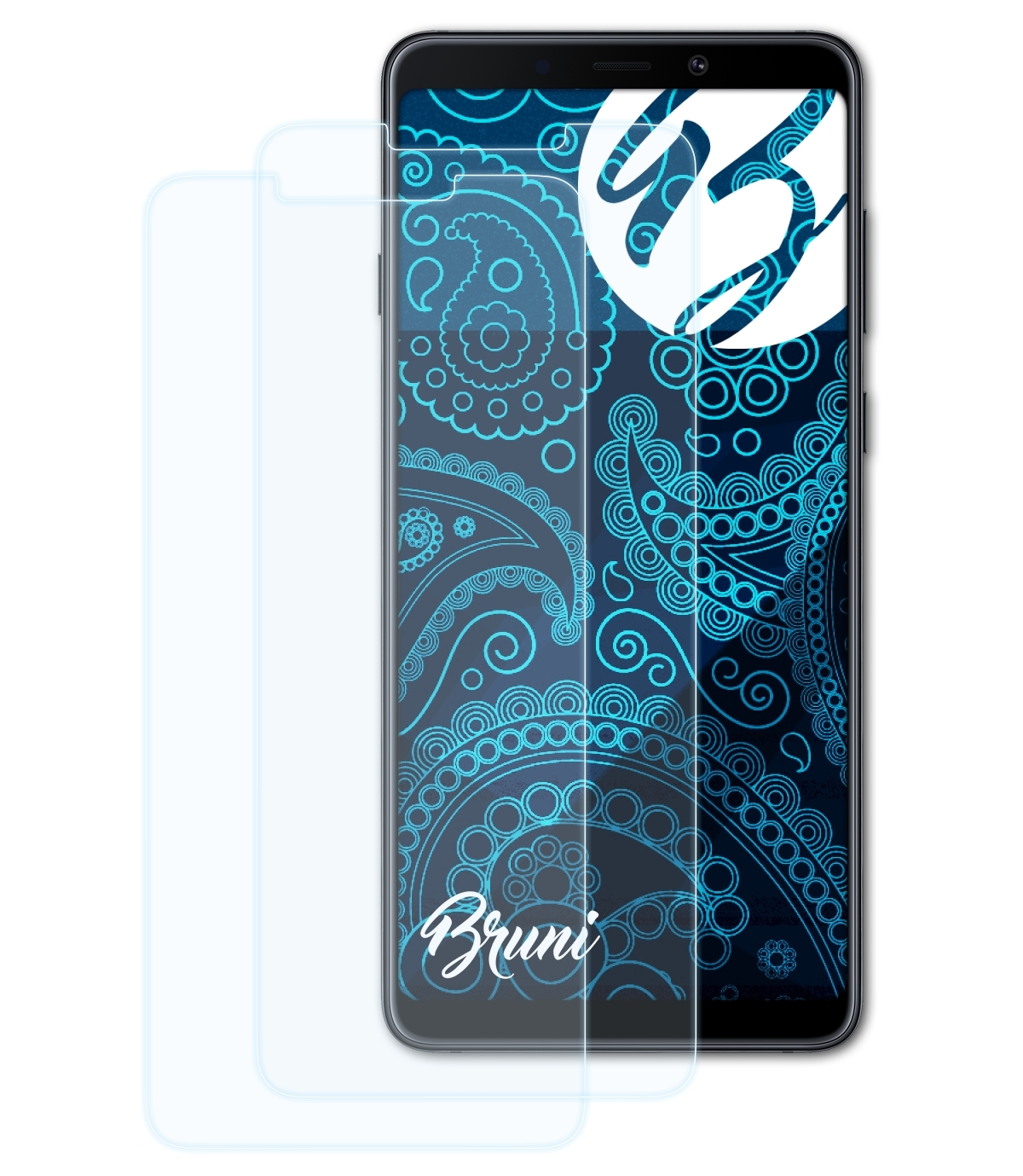 BRUNI 2x Basics-Clear Schutzfolie(für Samsung A9 (2018)) Galaxy