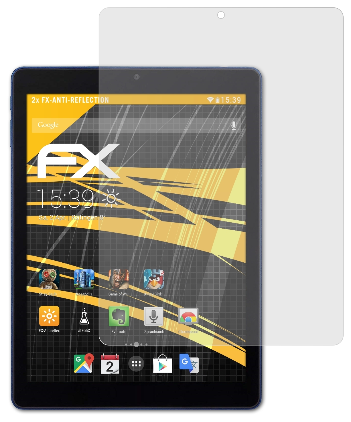 2x Chromebook Tab FX-Antireflex Displayschutz(für ATFOLIX Acer 10)