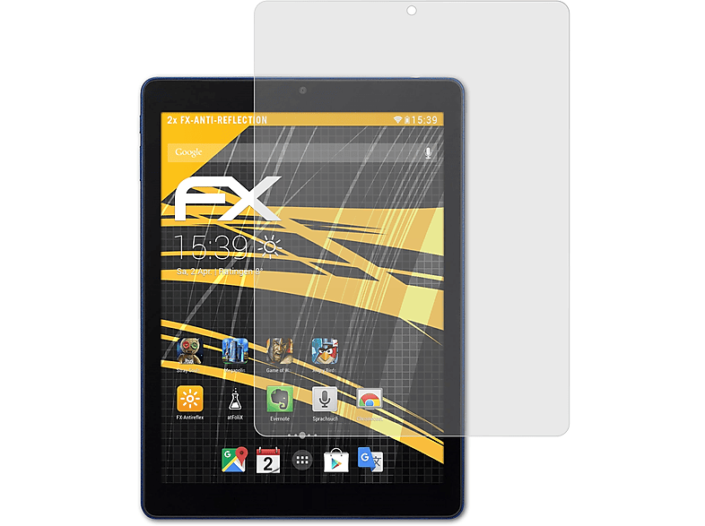ATFOLIX 2x FX-Antireflex Displayschutz(für Chromebook Acer 10) Tab