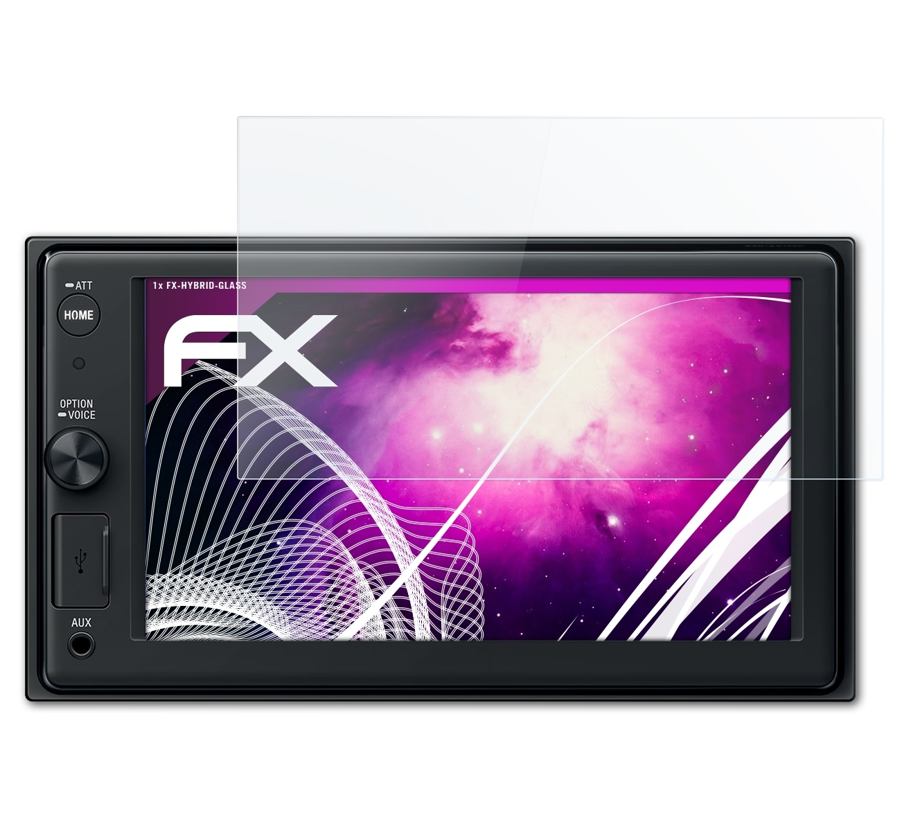 Sony XAV-AX1000) ATFOLIX FX-Hybrid-Glass Schutzglas(für