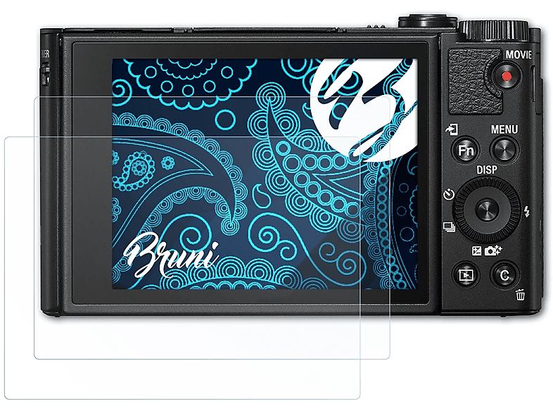 BRUNI 2x Basics-Clear Schutzfolie(für Sony DSC-HX95)