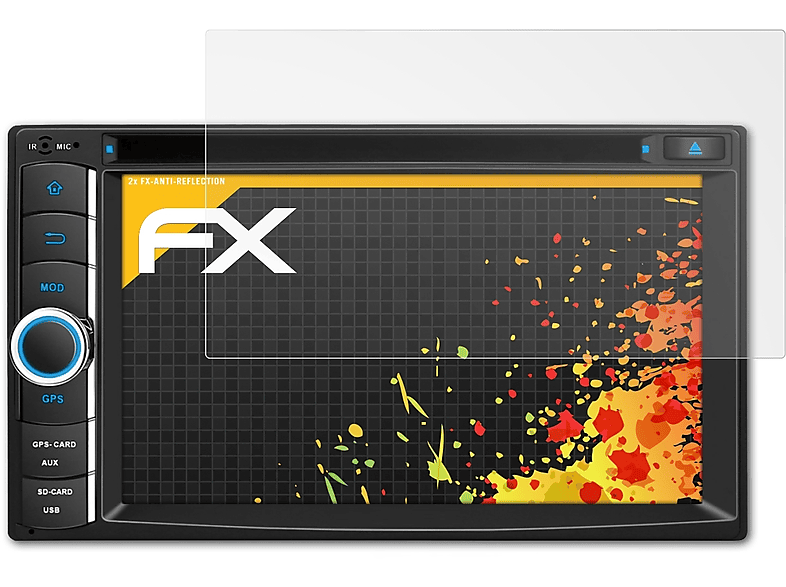 ATFOLIX 2x FX-Antireflex Displayschutz(für Pumpkin ND0279B 6.2 Inch (Universal)) | Autoradio-Zubehör