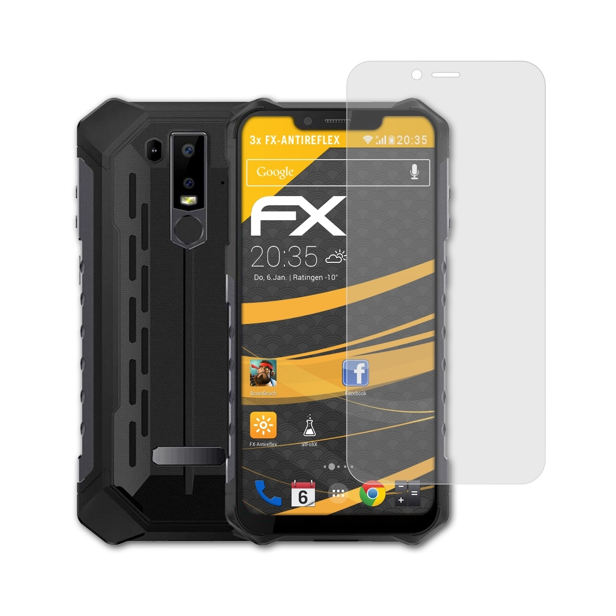 Displayschutz(für 6) 3x ATFOLIX Armor FX-Antireflex Ulefone